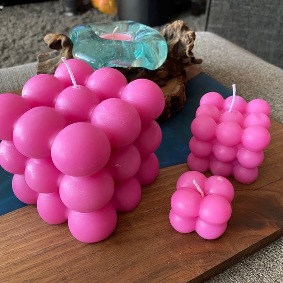 Brand New pink bubble candles :-) - Picture 2 of 2